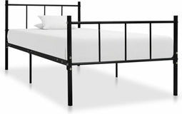 vidaXL - Bedframe - metaal - zwart - 90x200 - cm