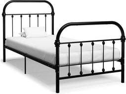 vidaXL - Bedframe - metaal - zwart - 90x200 - cm