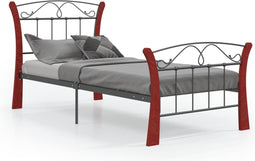 vidaXL - Bedframe - metaal - zwart - 90x200 - cm
