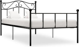 vidaXL - Bedframe - metaal - zwart - 90x200 - cm