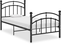 vidaXL - Bedframe - metaal - zwart - 90x200 - cm