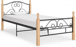 vidaXL - Bedframe - metaal - zwart - 90x200 - cm