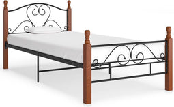 vidaXL - Bedframe - metaal - zwart - 90x200 - cm