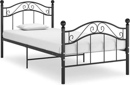 vidaXL - Bedframe - metaal - zwart - 90x200 - cm