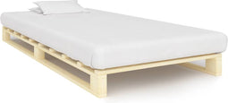 vidaXL - Bedframe - pallet - massief - grenenhout - 90x200 - cm