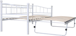 vidaXL - Bedframe - staal - wit - 180x200/90x200 - cm