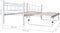 vidaXL - Bedframe - staal - wit - 180x200/90x200 - cm