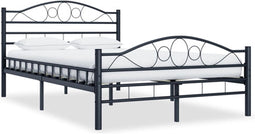 vidaXL - Bedframe - staal - zwart - 120x200 - cm