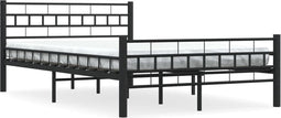 vidaXL - Bedframe - staal - zwart - 140x200 - cm
