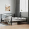 vidaXL - Bedframe - staal - zwart - 140x200 - cm