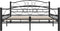 vidaXL - Bedframe - staal - zwart - 140x200 - cm