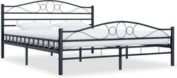 vidaXL - Bedframe - staal - zwart - 160x200 - cm