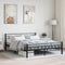 vidaXL - Bedframe - staal - zwart - 160x200 - cm