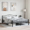 vidaXL - Bedframe - staal - zwart - 160x200 - cm