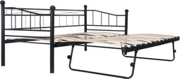vidaXL - Bedframe - staal - zwart - 180x200/90x200 - cm