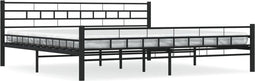 vidaXL - Bedframe - staal - zwart - 180x200 - cm