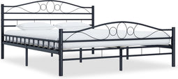 vidaXL - Bedframe - staal - zwart - 200x200 - cm