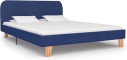 vidaXL - Bedframe - stof - blauw - 140x200 - cm