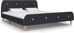 vidaXL - Bedframe - stof - donkergrijs - 150x200 - cm