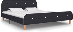 vidaXL - Bedframe - stof - donkergrijs - 160x200 - cm