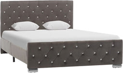 vidaXL Bedframe stof grijs 120x200 cm