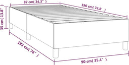 vidaXL - Bedframe - stof - groen - 90x190 - cm