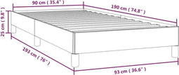 vidaXL - Bedframe - stof - groen - 90x190 - cm