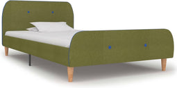 vidaXL - Bedframe - stof - groen - 90x200 - cm