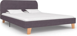 vidaXL - Bedframe - stof - taupe - 135x190 - cm