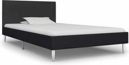 vidaXL - Bedframe - stof - zwart - 90x200 - cm