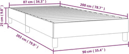 vidaXL - Bedframe - stof - zwart - 90x200 - cm