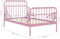 vidaXL - Bedframe - verlengbaar - metaal - roze - 80x130/200 - cm