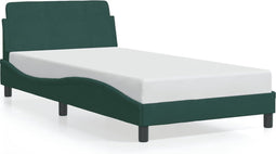 vidaXL - Bedframe - zonder - matras - 100x200 - cm - fluweel - donkergroen