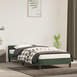 vidaXL - Bedframe - zonder - matras - 100x200 - cm - fluweel - donkergroen