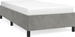 vidaXL - Bedframe - zonder - matras - 100x200 - cm - fluweel - lichtgrijs