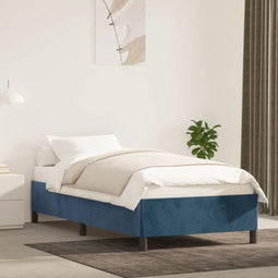 vidaXL - Bedframe - zonder - matras - 100x200 - cm - fluweel - donkerblauw