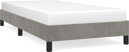 vidaXL - Bedframe - zonder - matras - 100x200 - cm - fluweel - lichtgrijs