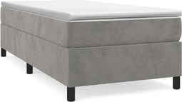 vidaXL - Bedframe - zonder - matras - 100x200 - cm - fluweel - lichtgrijs