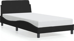 vidaXL - Bedframe - zonder - matras - 100x200 - cm - fluweel - zwart