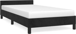 vidaXL - Bedframe - zonder - matras - 100x200 - cm - fluweel - zwart