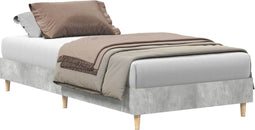 vidaXL - Bedframe - zonder - matras - 100x200 - cm - spaanplaat - betongrijs