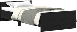 vidaXL - Bedframe - zonder - matras - 100x200 - cm - spaanplaat - zwart - eikenkleurig