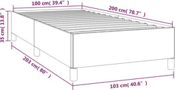 vidaXL - Bedframe - zonder - matras - 100x200 - cm - stof - blauw