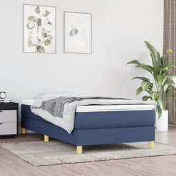 vidaXL - Bedframe - zonder - matras - 100x200 - cm - stof - blauw