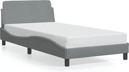 vidaXL - Bedframe - zonder - matras - 100x200 - cm - stof - lichtgrijs