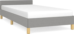 vidaXL - Bedframe - zonder - matras - 100x200 - cm - stof - lichtgrijs