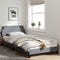 vidaXL - Bedframe - zonder - matras - 100x200 - cm - stof - lichtgrijs
