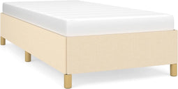 vidaXL - Bedframe - zonder - matras - 100x200 - cm - stof - crèmekleurig