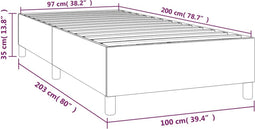 vidaXL - Bedframe - zonder - matras - 100x200 - cm - stof - donkergrijs
