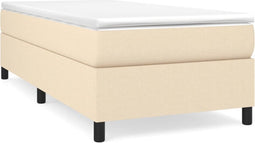 vidaXL - Bedframe - zonder - matras - 100x200 - cm - stof - crèmekleurig